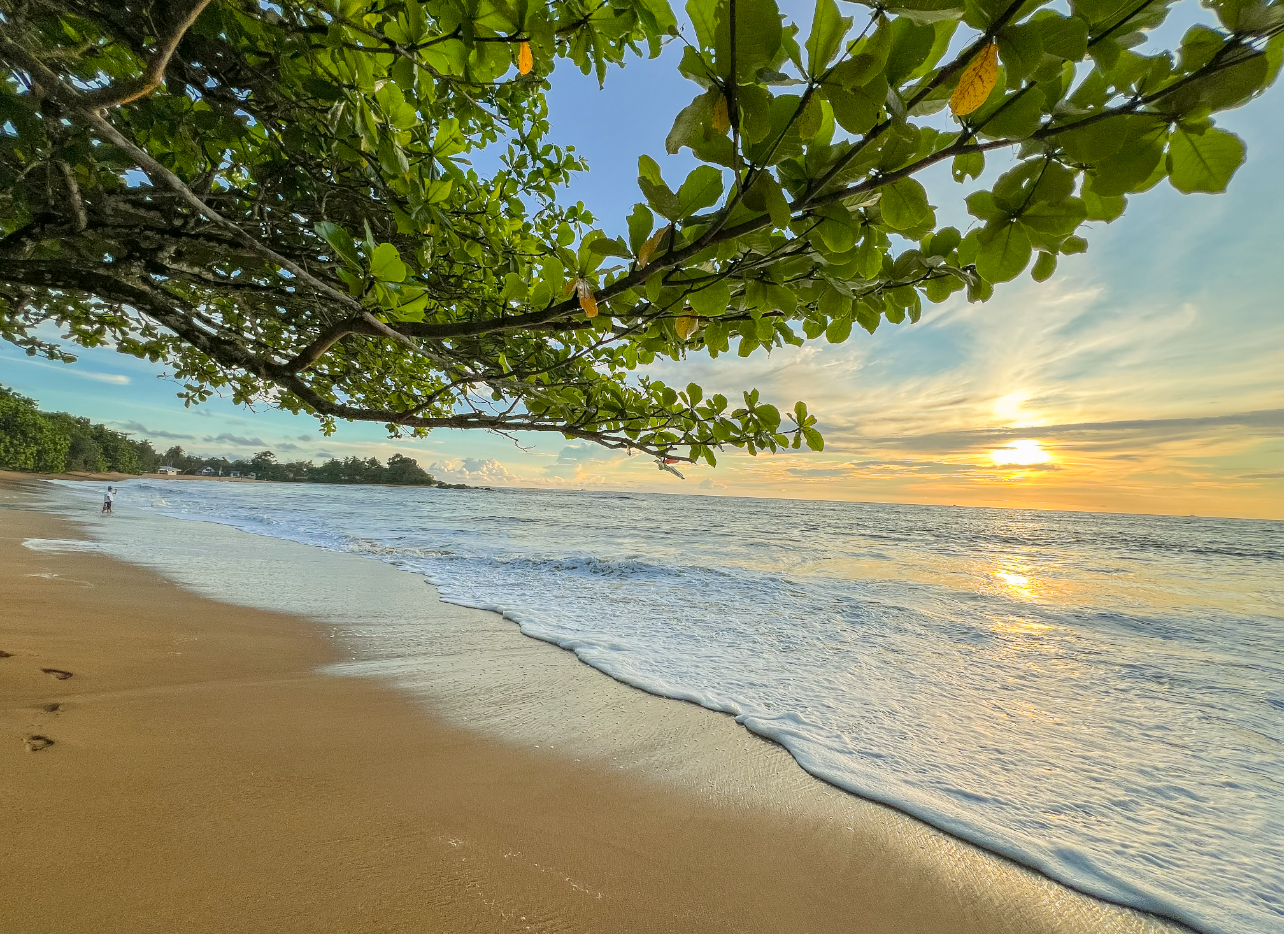 Plage camerounaise au coucher du soleil